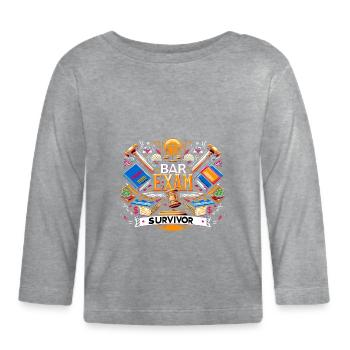 Bar Exam Survivor 17 - Organic Baby Long Sleeve T-Shirt - heather grey - Front