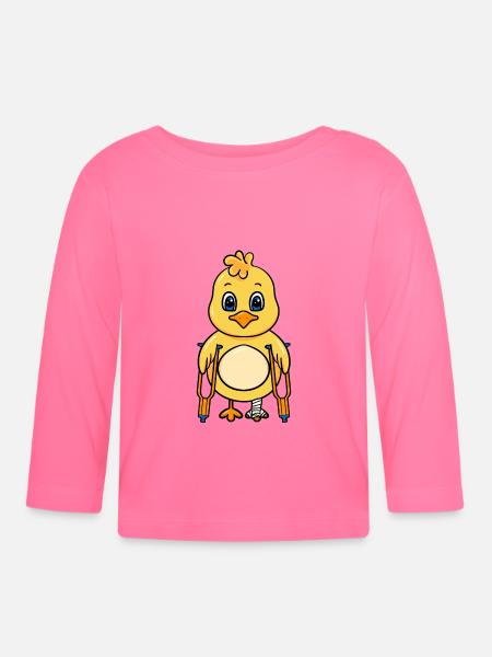 Küken mit gebrochenem Bein - Baby Bio-Langarmshirt - Azalea
