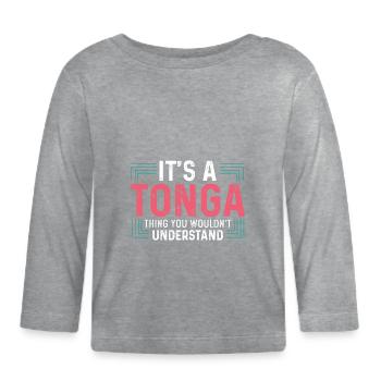Un cadeau de personne patriotique Tonga Thing - T-shirt manches longues bio Bébé - gris chiné - Devant