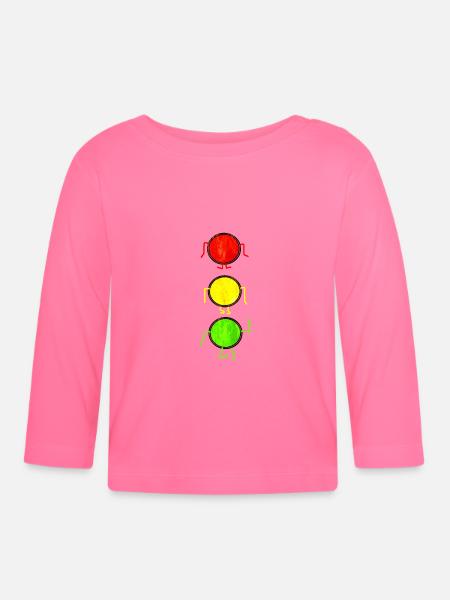 Ampel Männchen Fahrschule Auto - Baby Bio-Langarmshirt - Azalea