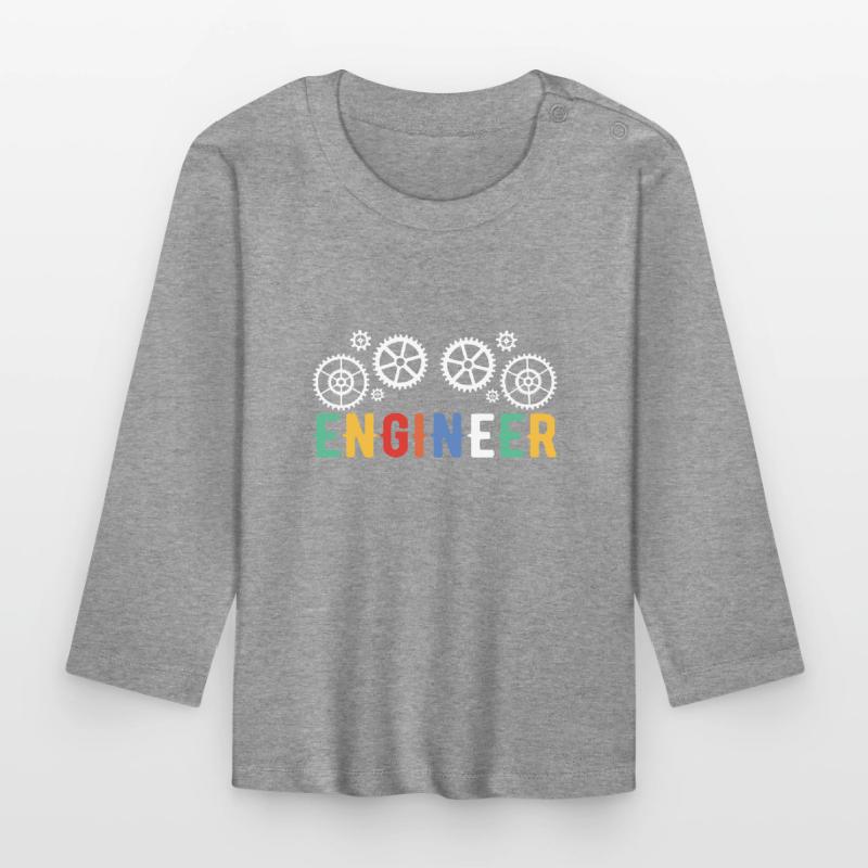 Engineer Brain Mechanical Engineering Electrical Engineering Math Organic Baby Long Sleeve T-Shirt