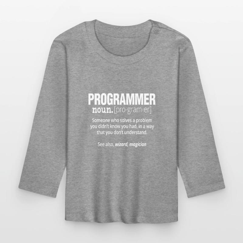 Programmer Noun Funny Software Engineer Coder Baby Bio-Langarmshirt