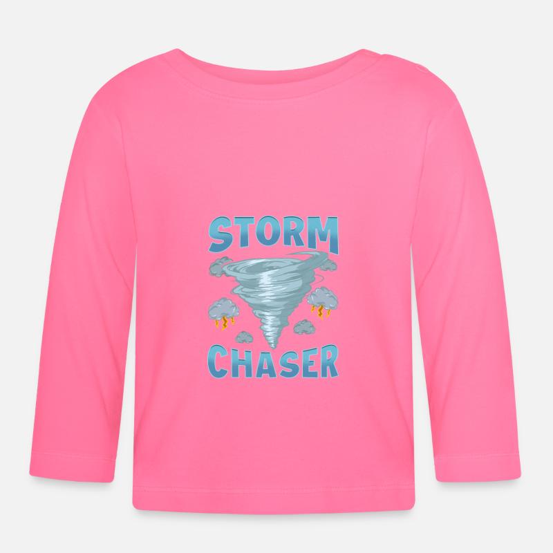 Mignon Storm Chaser Tempête Tornade Ouragan - T-shirt manches longues bio Bébé - rose azalée