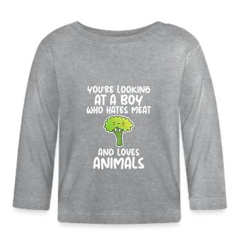 Vegetable Lover Vegetarian Gifts - Organic Baby Long Sleeve T-Shirt - heather grey - Front