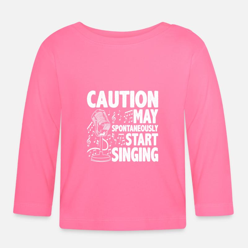 Caution, May Spontaneously Start Singing 5 - Baby Bio-Langarmshirt - Azalea