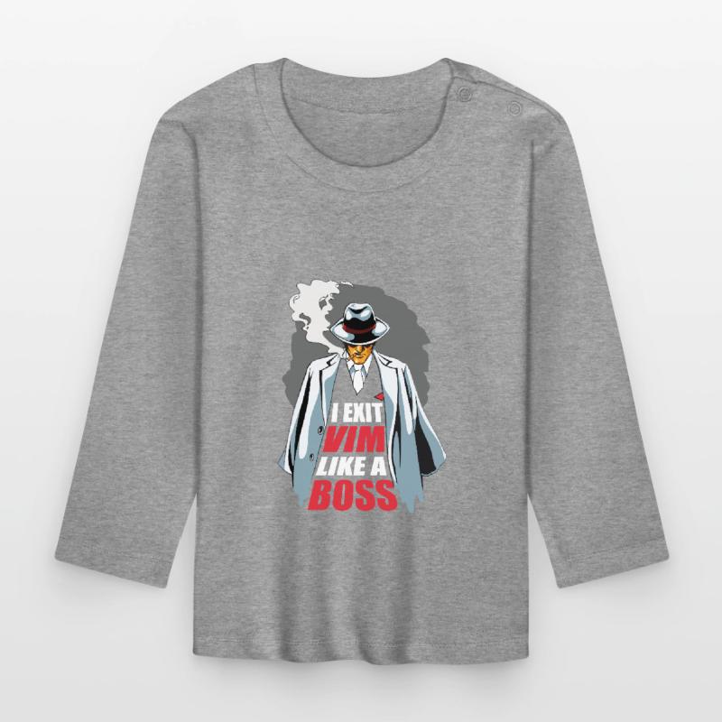 I Exit VIM Like a Boss for Linux Coder and Hacker Baby Bio-Langarmshirt