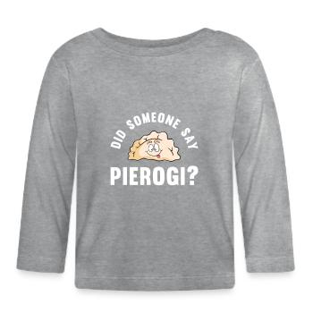 Pierogi Rezept polnische Pierogi - Baby Bio-Langarmshirt - Grau meliert - Vorne