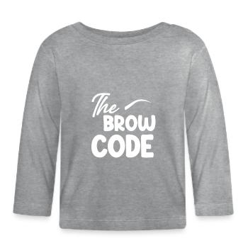 L’esthéticienne sourcilière code sourcils - T-shirt manches longues bio Bébé - gris chiné - Devant