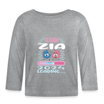Zia 2024 Loading Tante 2024 - Baby Bio-Langarmshirt - Grau meliert - Vorne