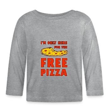 I'm Only Here For The Free Pizza 2 - Baby Bio-Langarmshirt - Grau meliert - Vorne