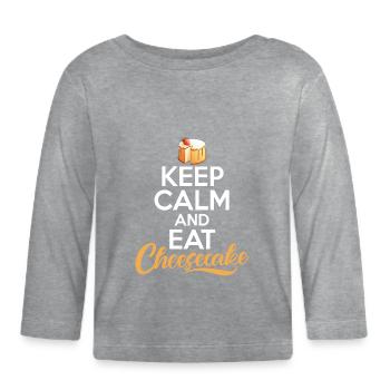 Cadeau de gâteau au fromage - T-shirt manches longues bio Bébé - gris chiné - Devant