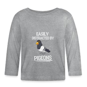 Pigeonnier pigeonnier pigeon pigeon pigeon cadeau - T-shirt manches longues bio Bébé - gris chiné - Devant