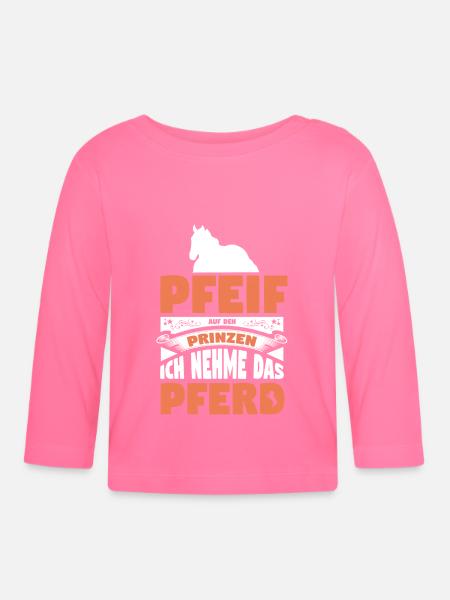 Pferd Pferde - Baby Bio-Langarmshirt - Azalea