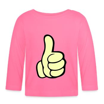 comme main - T-shirt manches longues bio Bébé - rose azalée - Devant