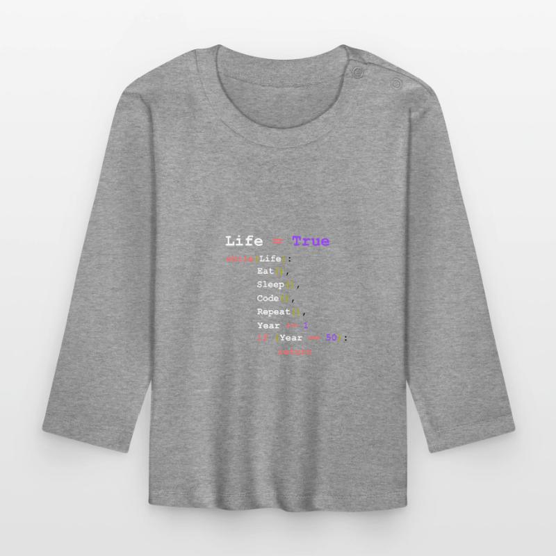 Eat Sleep Code Repeat - Programmierer Baby Bio-Langarmshirt
