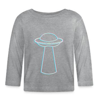 UFO Glitch – Rave & Techno Vibes - Organic Baby Long Sleeve T-Shirt - heather grey - Front