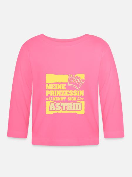 Astrid als Mädchenname - Baby Bio-Langarmshirt - Azalea