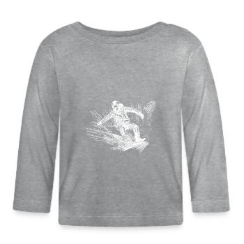 Snowboarding Ride Style Deep Snow Snowboard Move - Organic Baby Long Sleeve T-Shirt - heather grey - Front