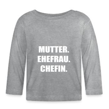 Mutter - Baby Bio-Langarmshirt - Grau meliert - Vorne