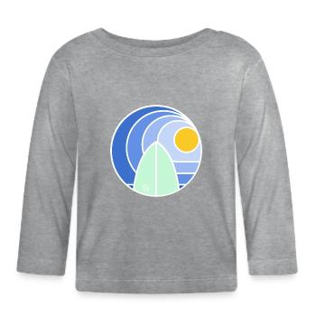 Surf Sundowner II (white) - Baby Bio-Langarmshirt - Grau meliert - Vorne