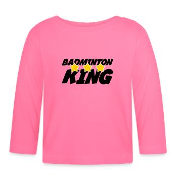 The King of Badminton - Organic Baby Long Sleeve T-Shirt - azalea - Front
