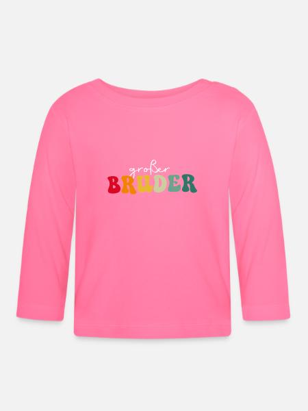 Großer Bruder - Baby Bio-Langarmshirt - Azalea