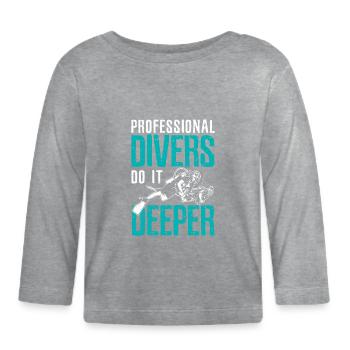 Plongeur professionnel - T-shirt manches longues bio Bébé - gris chiné - Devant