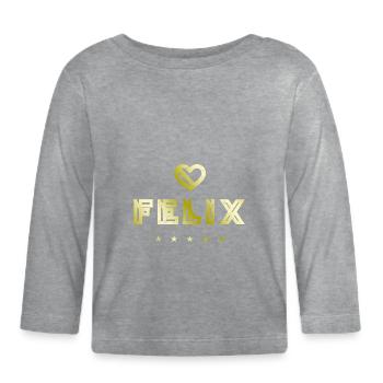 Félix Herz - T-shirt manches longues bio Bébé - gris chiné - Devant