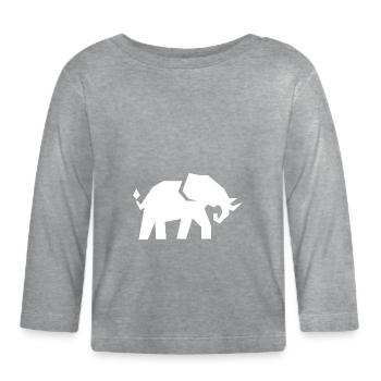Éléphant - T-shirt manches longues bio Bébé - gris chiné - Devant