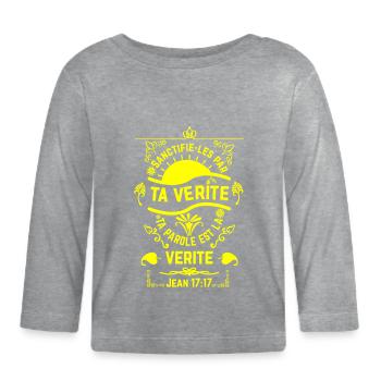 Jean 1717 JAUNE - T-shirt manches longues bio Bébé - gris chiné - Devant