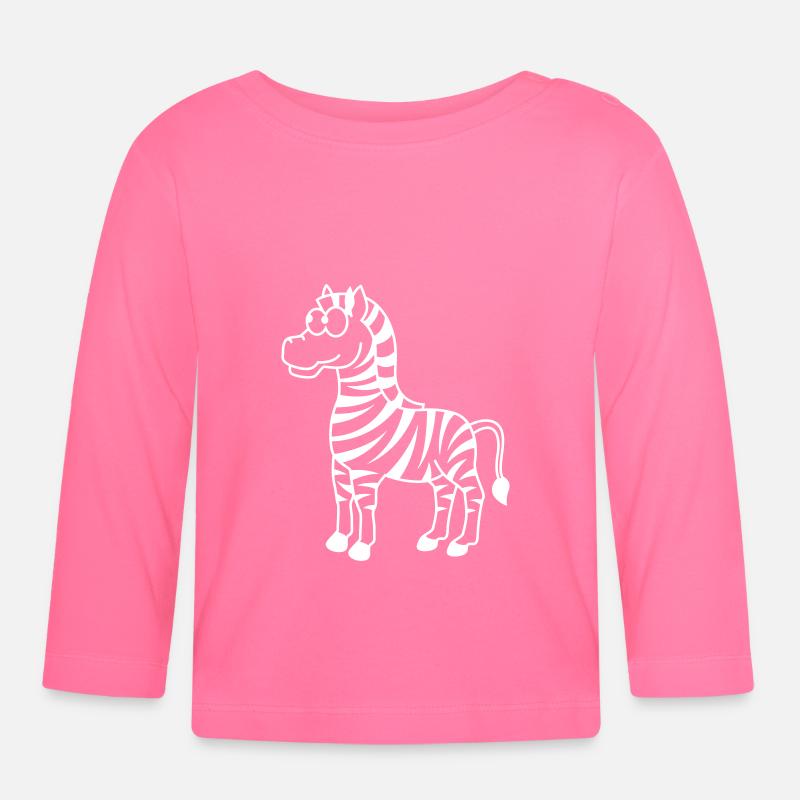 Zebra Comic Tier - Baby Bio-Langarmshirt - Azalea