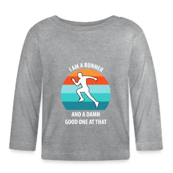 Joggen - Baby Bio-Langarmshirt - Grau meliert - Vorne