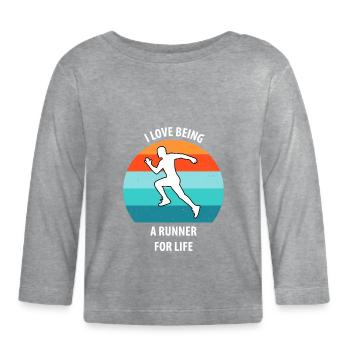 Joggen - Baby Bio-Langarmshirt - Grau meliert - Vorne