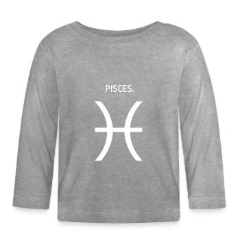 Horoscope des Poissons Signe du zodiaque - T-shirt manches longues bio Bébé - gris chiné - Devant
