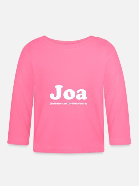 Joa - norddeutscher Gefühlsausbruch - Baby Bio-Langarmshirt - Azalea