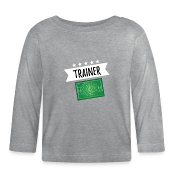 Trainer Tactics Board - Organic Baby Long Sleeve T-Shirt - heather grey - Front