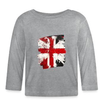 Drapeau du Danemark Dannebrog - T-shirt manches longues bio Bébé - gris chiné - Devant