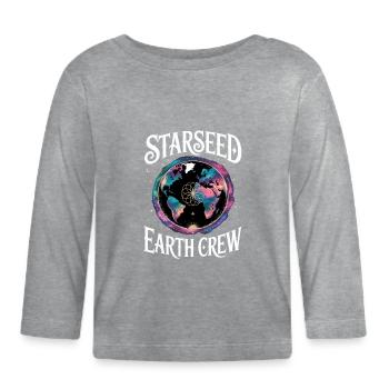 Starseed Erdcrew - Baby Bio-Langarmshirt - Grau meliert - Vorne