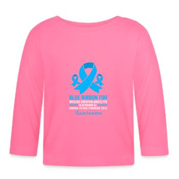 ME CFS - Organic Baby Long Sleeve T-Shirt - azalea - Front