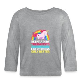 respiration respiratoire oxygène - T-shirt manches longues bio Bébé - gris chiné - Devant