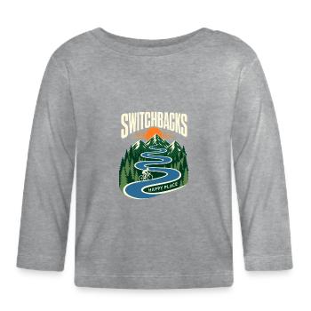 Lacets Happy Place Grimpe de cyclisme sur route Humour - T-shirt manches longues bio Bébé - gris chiné - Devant
