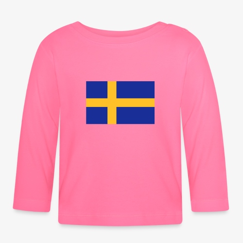 Svenska flaggan - Swedish Flag - Ekologisk långärmad T-shirt baby