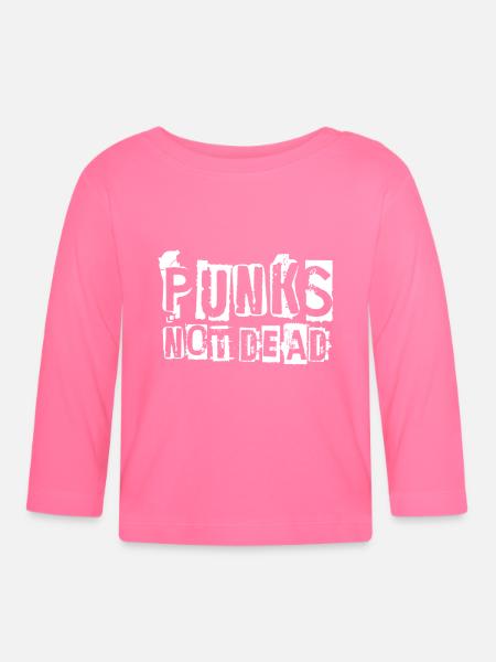 PUNKS NOT DEAD White - Baby Bio-Langarmshirt - Azalea