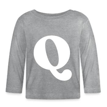 Letter q - Organic Baby Long Sleeve T-Shirt - heather grey - Front
