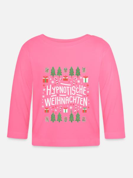 Hypnotische Weihnachten - Baby Bio-Langarmshirt - Azalea