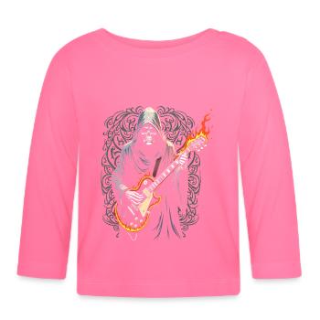 Grim Reaper with Guitar - Rock Style - Organic Baby Long Sleeve T-Shirt - azalea - Front