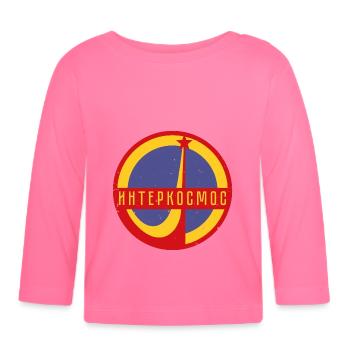 Interkosmos Sputnik Weltraum UdSSR Geschenk - Baby Bio-Langarmshirt - Azalea - Vorne