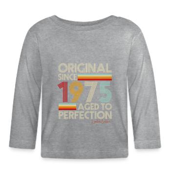 1975 - Organic Baby Long Sleeve T-Shirt - heather grey - Front