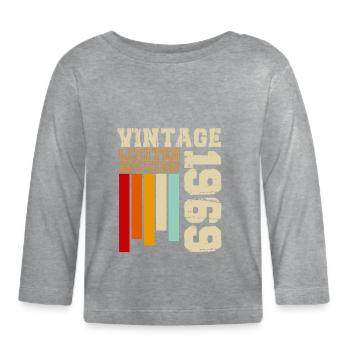 1969 - Organic Baby Long Sleeve T-Shirt - heather grey - Front