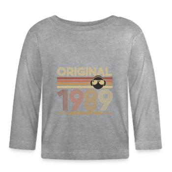 1989 - Baby Bio-Langarmshirt - Grau meliert - Vorne